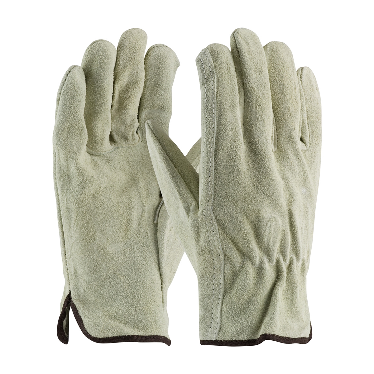 PIP® 69-134 Regular Grade General Purpose Gloves, Drivers, Split Cowhide Leather Palm, Split Cowhide Leather, Tan, Slip-On Cuff, Uncoated Coating, Resists: Abrasion, Unlined Lining, Straight Thumb